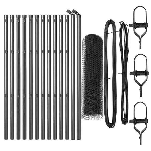vidaXL Zaunpfosten Grau 25 x 0,6 m (13 mm Maschen) Stahl und PVC