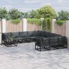 vidaXL Gartensofa-set mit Kissen 12 pcs Schwarz Aluminium