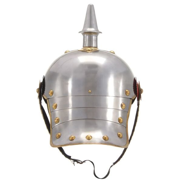 vidaXL Deutscher Preußischer Helm Antik Replik LARP Silbern Stahl