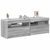vidaXL TV-Schränke 2 Stk. mit LED-Leuchten Grau Sonoma 60x35x40 cm