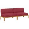 vidaXL Sofa Set mit Kissen Weinrot 240 x 80 x 69 cm Massivholz Akazie