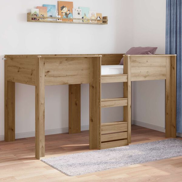 vidaXL Etagenbett f&uuml;r Kinder Artisan-Eiche 100 x 200 cm Holzwerkstoff