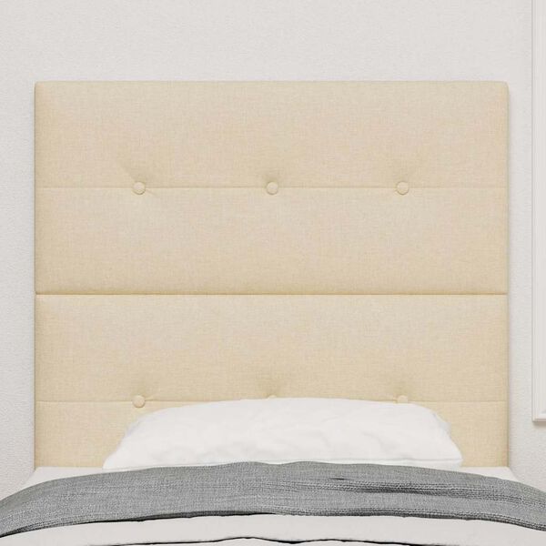 vidaXL Kopfteil mit Kopfteil Creme 90 cm Kunstleder