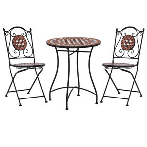 vidaXL 3-tlg. Bistro-Set Mosaik Keramik Terrakotta