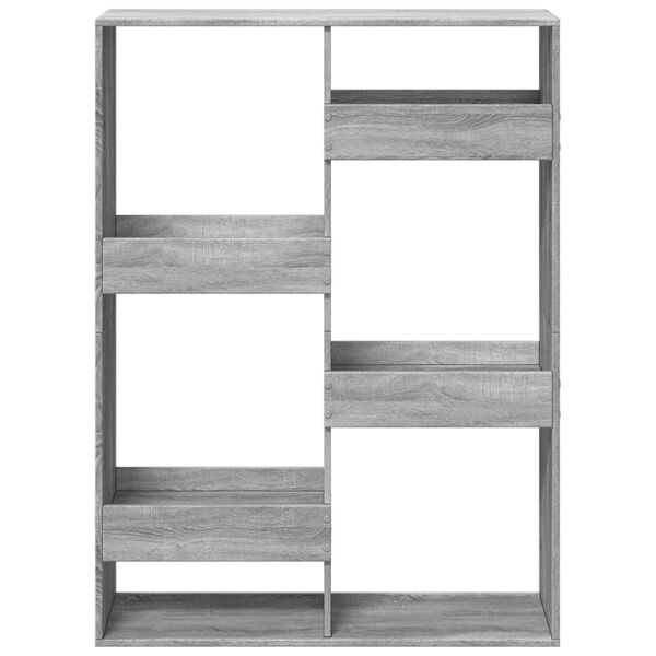 vidaXL Bücherregal Grau Sonoma 100x33x135 cm Holzwerkstoff