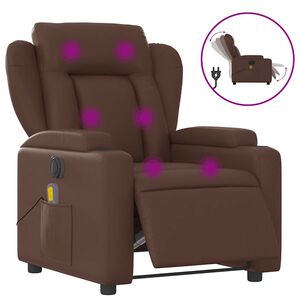 vidaXL Massagesessel Elektrisch Braun Kunstleder