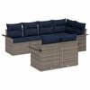 vidaXL Garten-Sofa-Set mit Kissen mit Speicher 7 pcs Grau Poly Rattan