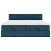 vidaXL Ottoman-Bett mit Matratzen Dunkelblau 180x200 cm Samt