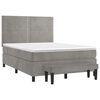 vidaXL Boxspringbett mit Matratze Hellgrau 140x190 cm Samt
