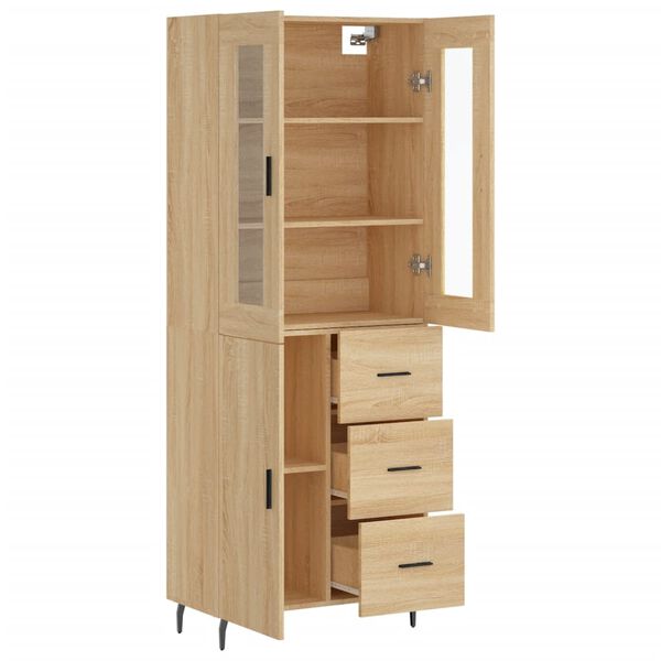 vidaXL Highboard Sonoma-Eiche 69,5x34x180 cm Holzwerkstoff