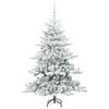 vidaXL K&uuml;nstlicher klappbarer Weihnachtsbaum Wei&szlig; 150 cm PVC und Stahl