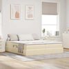 vidaXL Aufbewahrungsbett mit Matratze Creme 200 x 200 cm Polyester