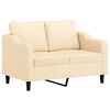 vidaXL 2-Sitzer-Sofa mit Kissen Creme 120 cm Stoff