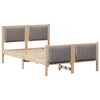 vidaXL Bettgestell Braun und Taupe 120 x 190 cm Massivholz Kiefer