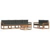 vidaXL Outdoor-Sofagarnitur 7 Stk. Natur und Anthrazit