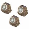 Luxform Solar LED-Gartenleuchten Andes 3 Stk. Steinf&ouml;rmig
