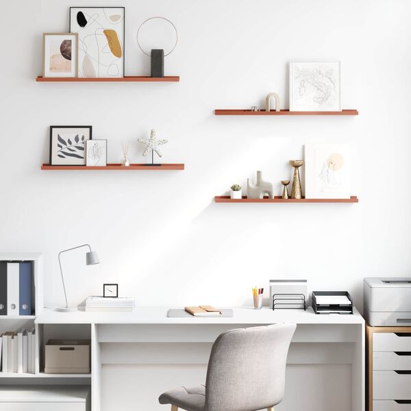 vidaXL Wandregal mit Regal 4 pcs Rot 80 x 9 x 3 cm Holzwerkstoff