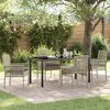 vidaXL Garten Essgruppe mit Kissen 5 pcs Hellgrau Poly-Rattan