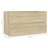 vidaXL Waschbeckenunterschrank Sonoma-Eiche 80x38,5x45cm Holzwerkstoff