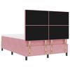 vidaXL Boxspringbett mit Matratze mit Kopfteil Rosa 140 x 200 cm Stoff