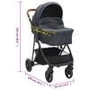 vidaXL 2-in-1 Kinderwagen Anthrazit und Schwarz Stahl