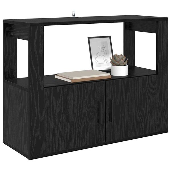 vidaXL Sideboard Schwarz Eichen-Optik 80 x 30 x 60 cm Holzwerkstoff