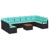 vidaXL Gartensofa-set mit Kissen 11 pcs Schwarz Poly-Rattan