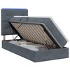 vidaXL LED-Speicherbett mit Matratze Dunkelgrau 90 x 190 cm Samt