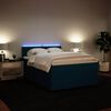 vidaXL Boxspringbett mit Matratze Blau 140x190 cm Samt
