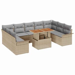 vidaXL Garten-Sofa-Set 10 stk. Beige und Hellgrau