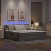 vidaXL Bett mit Stauraum und LED mit Matratze Taupe 160 x 200 cm Stoff