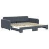 vidaXL Tagesbett Ausziehbar Dunkelgrau 100x200 cm Samt