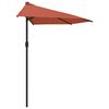 vidaXL Balkon-Sonnenschirm Alu-Mast Terrakotta 300x155x223cm Halbrund