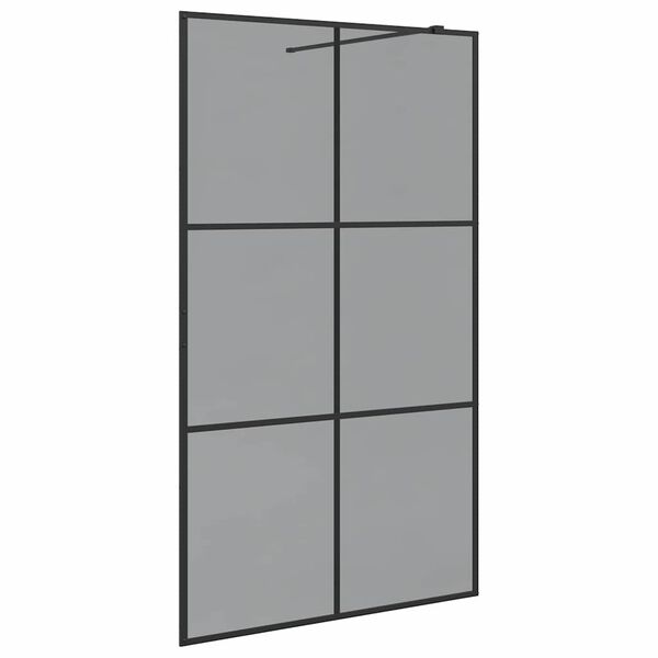 vidaXL Walk-in Duschwand Schwarz 115 x 195 cm Geh&auml;rtetes Glas