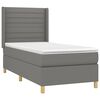 vidaXL Boxspringbett mit Matratze & LED Dunkelgrau 100x200 cm Stoff