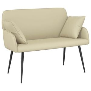 vidaXL 2-Sitzer-Sofa mit Metallbeinen 2-Sitzer Creme Kunstleder