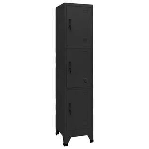 vidaXL Schlie&szlig;fachschrank Schwarz 38x45x180 cm Stahl