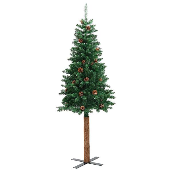 vidaXL Schlanker Weihnachtsbaum mit 300 LEDs mit Ständer Grün 180 cm