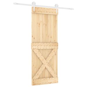 vidaXL Schiebet&uuml;r 80 x 210 cm Massivkiefer (Unbehandelt)