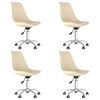 vidaXL Esszimmerst&uuml;hle 4 Stk. Drehbar Creme Stoff