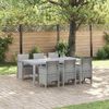vidaXL Garten Essgruppe 7 pcs Hellgrau Polt Rattan