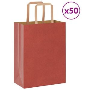vidaXL Papiertragetaschen 50 Stk. mit Henkeln Rot 21x11x28 cm