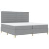 vidaXL Boxspringbett mit Matratze Hellgrau 200 x 200 cm Stoff
