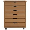 vidaXL Rollschrank mit Schubladen MOSS Honigbraun Massivholz Kiefer