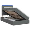 vidaXL LED-Speicherbett mit Matratze Dunkelgrau 120 x 200 cm Stoff