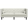 vidaXL Chesterfield-Sofa mit Nackenrollen 2-Sitzer Creme Samt
