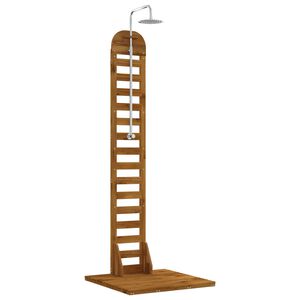 vidaXL Gartendusche 225 cm Massives Akazienholz und Edelstahl Natur