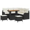 vidaXL Garten-Sofa-Set mit Kissen mit Speicher 8 pcs Schwarz und Creme