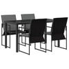 vidaXL Garten Essgruppe 5 Stk. Schwarz und Anthrazit
