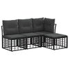 vidaXL Outdoor-Sofagarnitur Schwarz Polyester